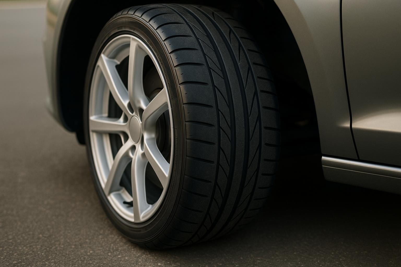 Niederquerschnitt-Reifen 225/45 R17 auf einer 17-Zoll-Alufelge (KI-generiert, OpenAI)
